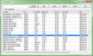 Seed Management Software Seed Management Software Screen Shot