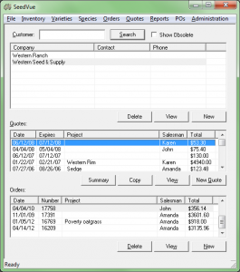 Seed Management Software Seed Management Software Screen Shot